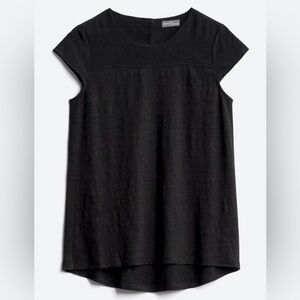 Market & Spruce Lyanna Silk Contrast Knit Top, Black - Size XL